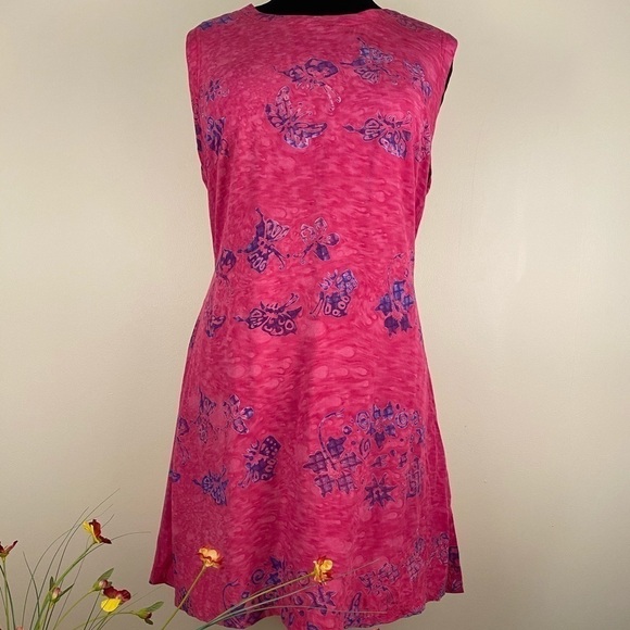 temptation Dresses & Skirts - Temptation dress Tropical batik dress mini pink purple butterflies